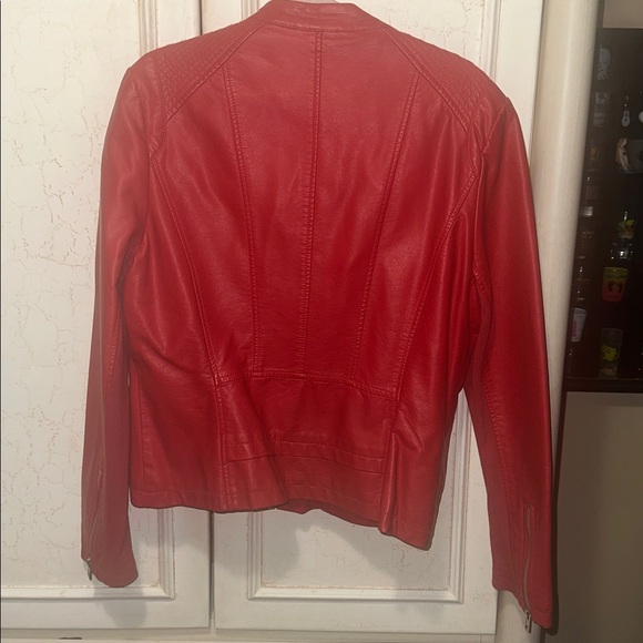 Black Rivet Women's Red Leather Jacket - Picture 2 of 3